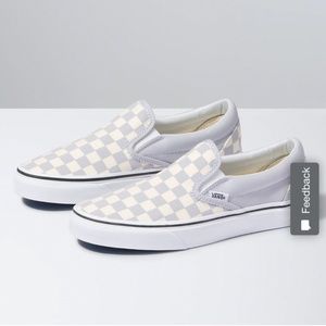 Checkered slip-on vans